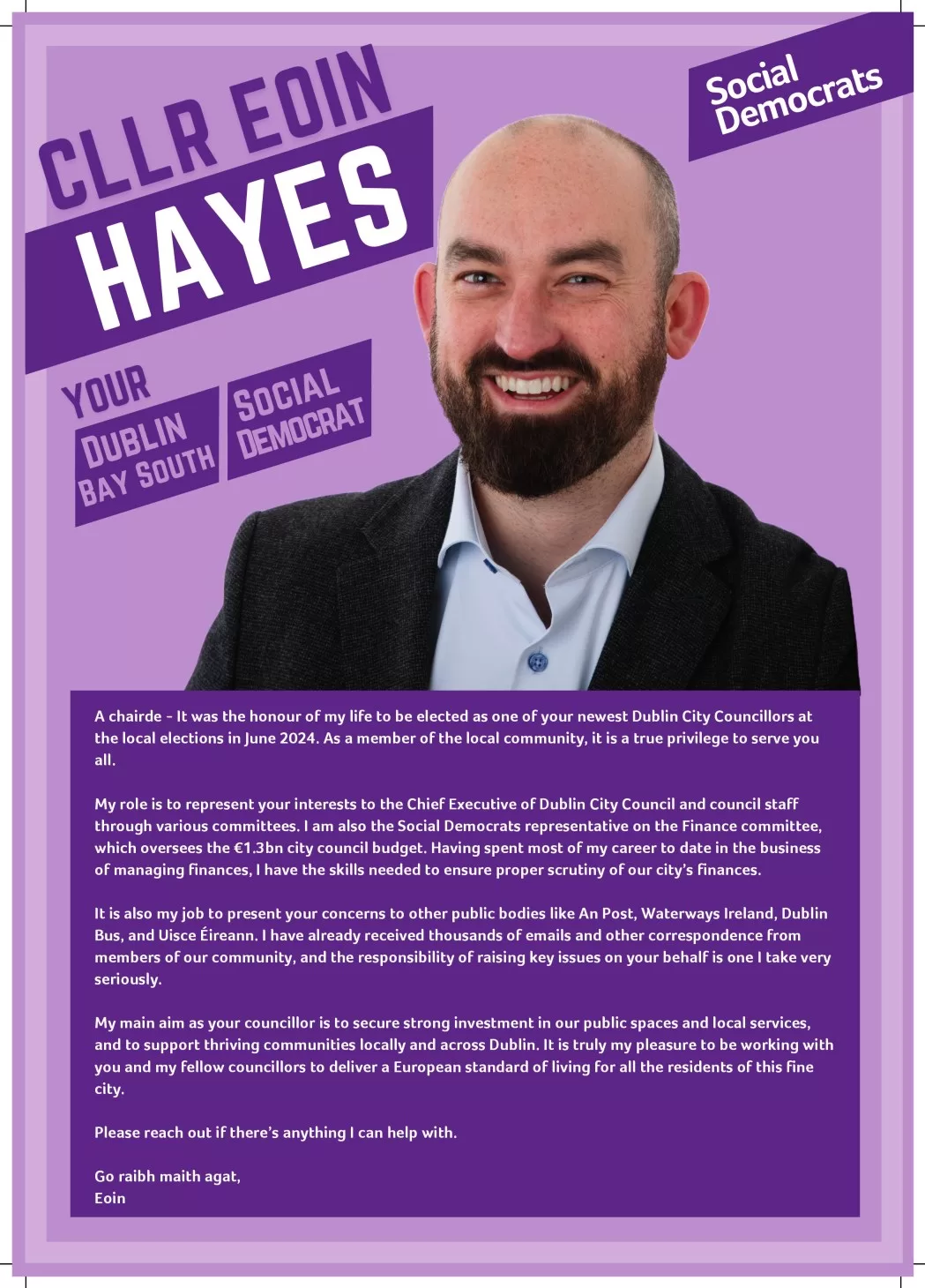 Image of first page of Cllr Hayes' autumn update